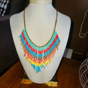Multiple colored layered necklace